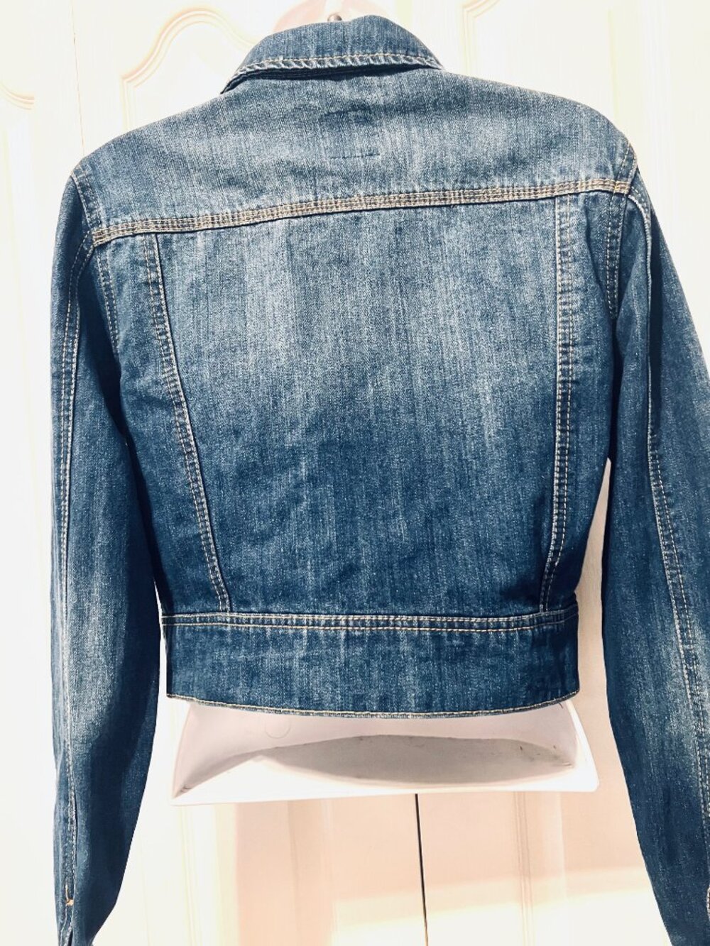 Highway Jeans-Jean Distressed Jacket-Large Jrs.-Blue-Stretch-School-Comfy-Button - Picture 11 of 14
